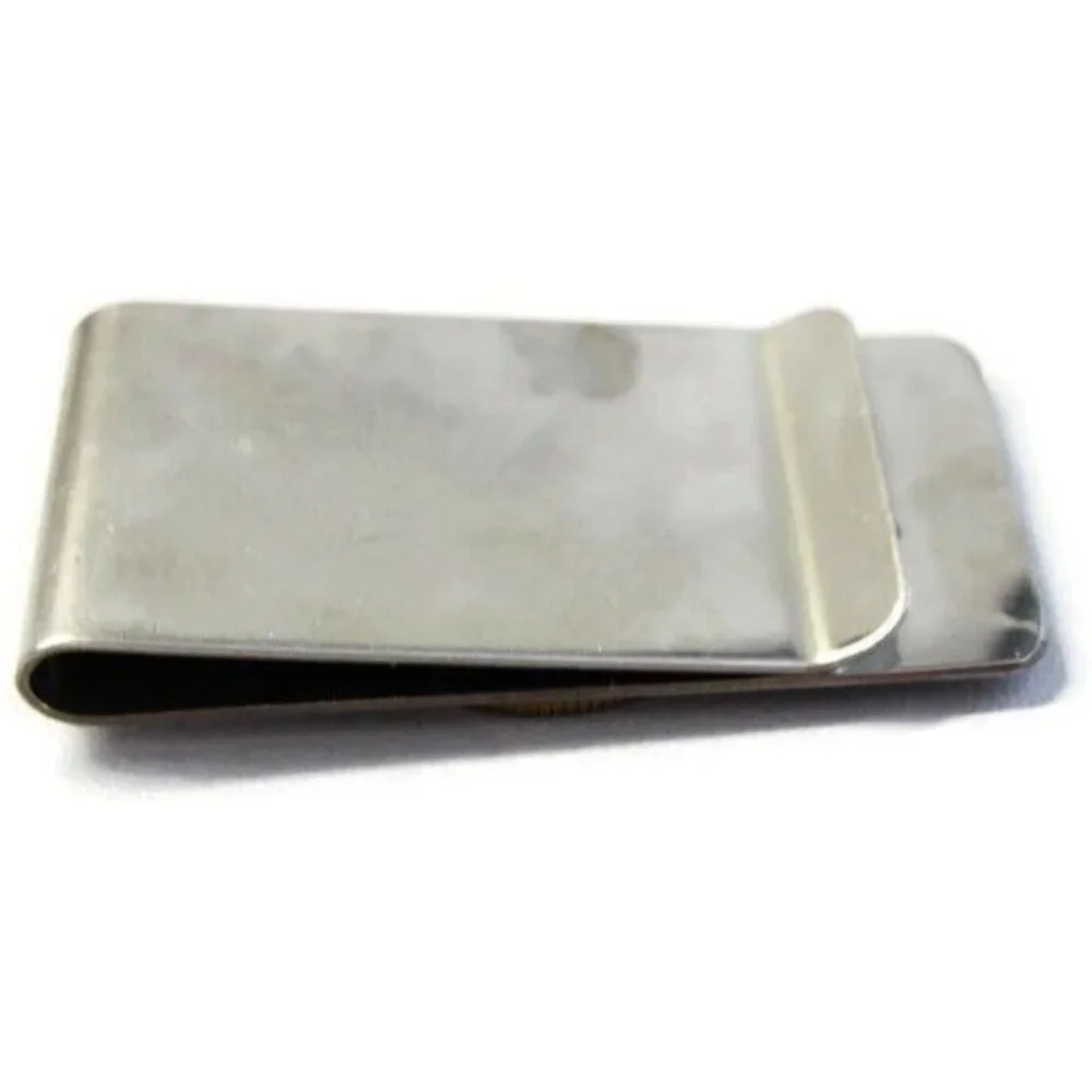 L200 Republica Italiana Money Clip Stainless Steel Wallet Cash ID Holder Silver